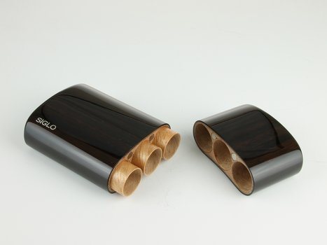 シグロ(Siglo)　木製ケース　マカサー・エボニー　ロブスト3本用