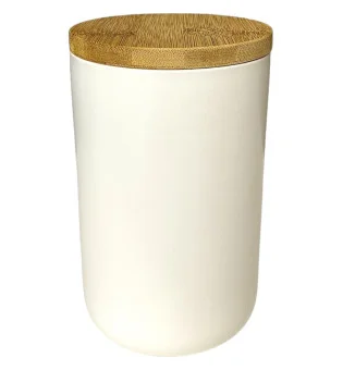 白磁のシガージャー（木製蓋付き）