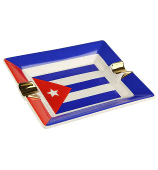 葉巻用灰皿(陶器) キューバ国旗