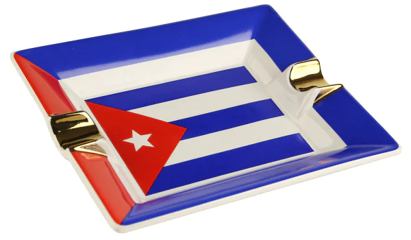 葉巻用灰皿(陶器) キューバ国旗