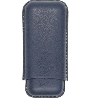 Jemar レザー ダブルシガーケース Edge Beruga ブルー 464/2