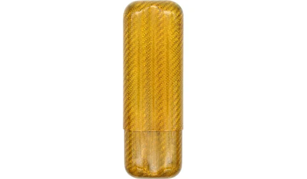 カーボンファイバー シガーケース ゴールド 57リングゲージ 2本用 フォト 2