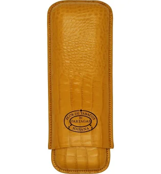 Partagas シガーケース レザー マスタード 2本用